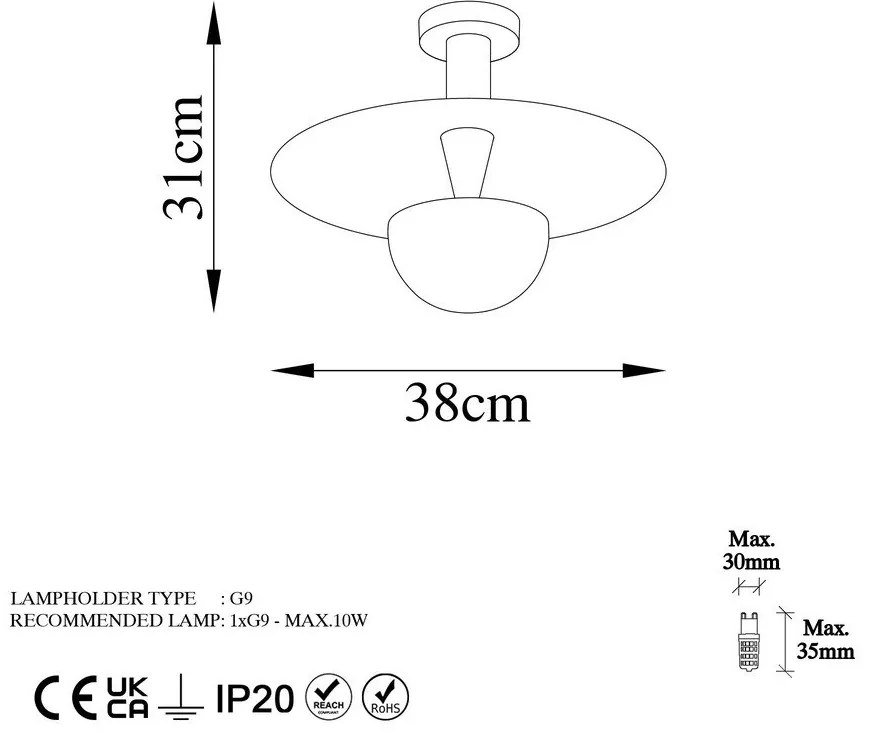 Stropné svietidlo v medenej farbe s kovovým tienidlom ø 38 cm Kurt – Opviq lights