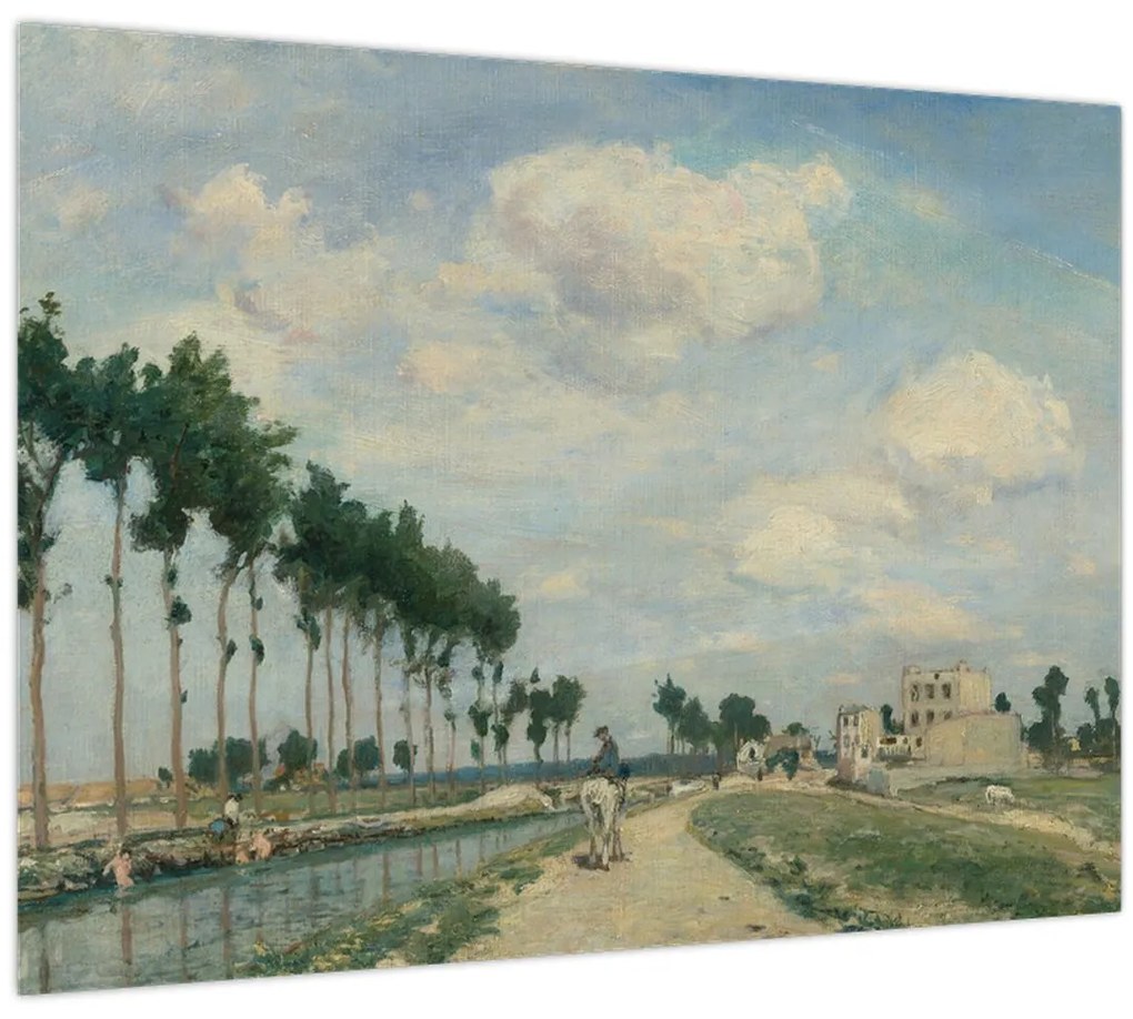 Sklenený obraz - Johan Barthold Jongkind, The Towpath, reprodukcia (70x50 cm)