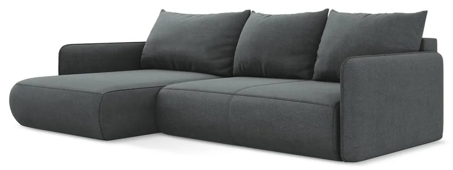 Sivá rozkladacia/s úložným priestorom rohová pohovka (ľavý roh) Nanea – Makamii