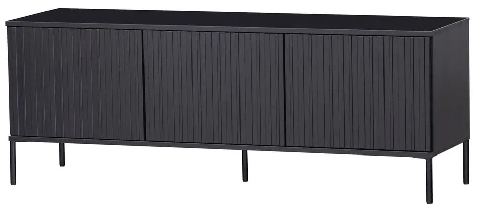 Čierny TV stolík z borovicového dreva 150x56x44 cm Gravure – WOOOD
