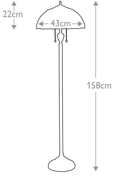 Elstead QZ-LARISSA-FL - Stojacia lampa Tiffany LARISSA 2xE27/100W/230V