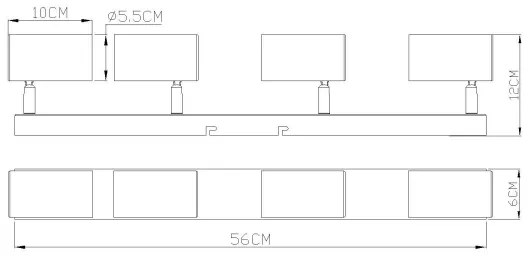 Globo 57911-4P - Bodové svietidlo ROBBY 4xGU10/35W/230V oranžová