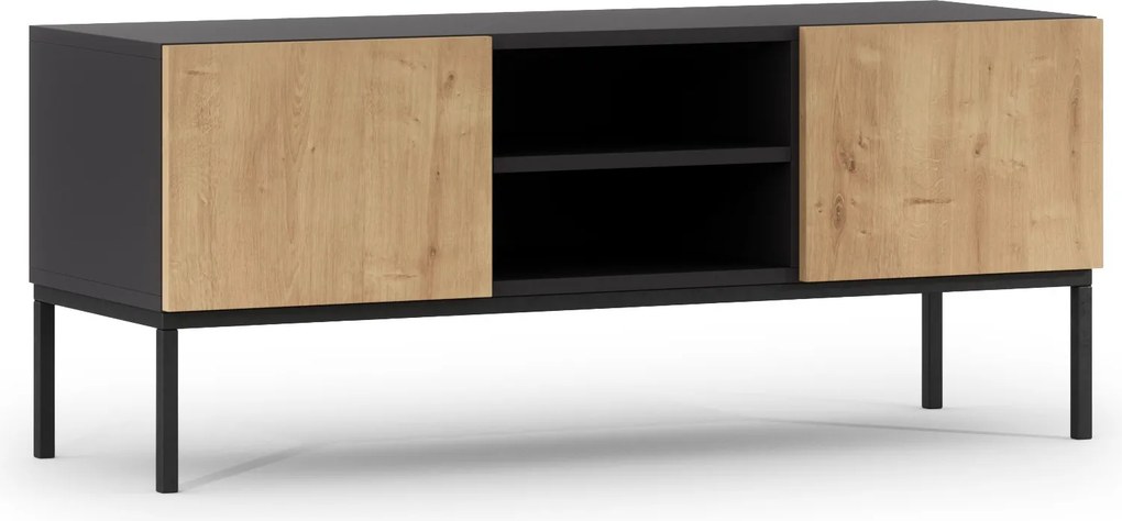 TV stolík Loyd (čierna matná + dub artisan). Akcia -16%. Vlastná spoľahlivá doprava až k Vám domov. 1051946
