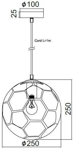 ACA DECOR Detské závesné svietidlo - FOOTBALL