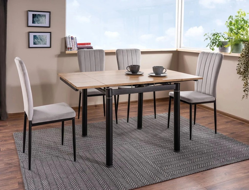 Rozkládací jídelní stůl Franklin 80/131 cm cm dub artisan/černý mat