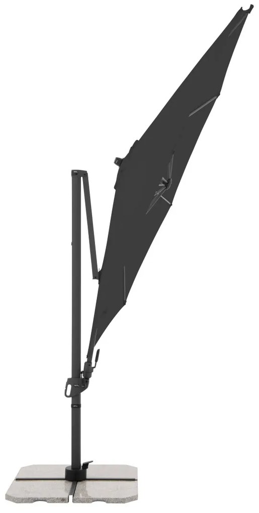 Derby DERBY DX 335 cm – kvalitný záhradný slnečník s bočnou nohou antracit (kód farby 840)
