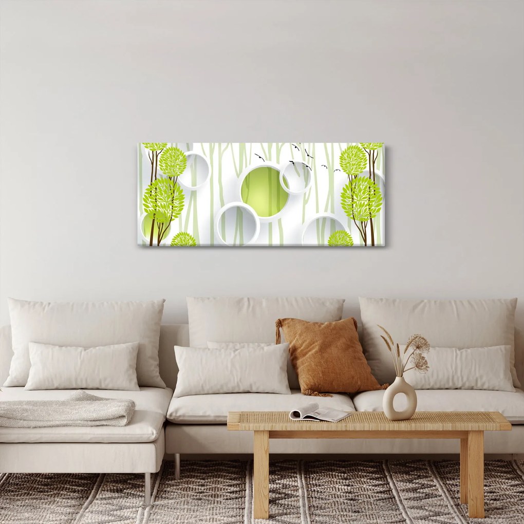 Obraz abstrakcie so stromami (120x50 cm)