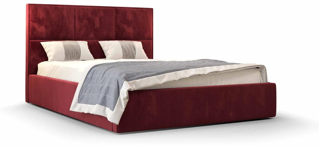 Manželská posteľ 180 cm Elna (bordová) (s roštom a úložným priestorom). Vlastná spoľahlivá doprava až k Vám domov. 1046915
