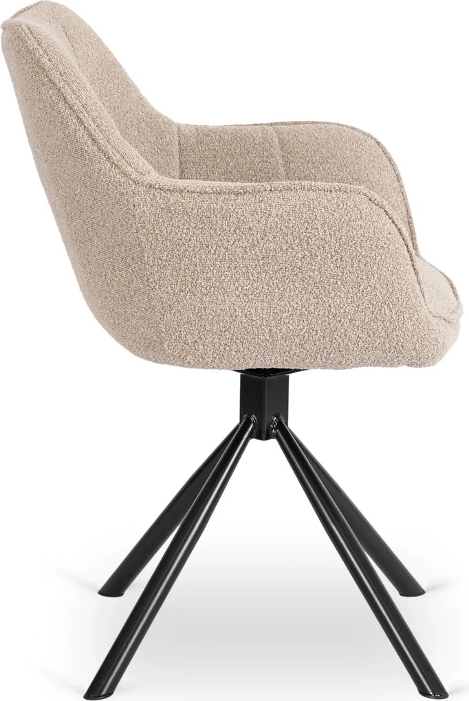 PROXIMA.store - Člúnená otočná stolička PEONY FARBA: sivá