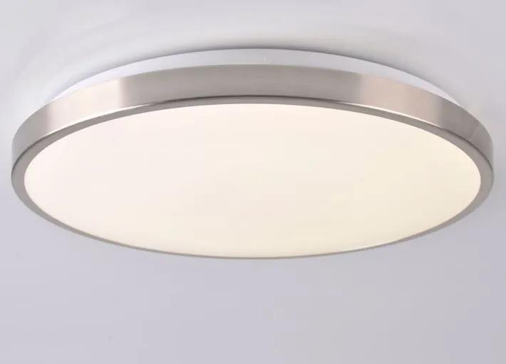 PLX LED stropné moderné osvetlenie JOHN, 24W, denná biela, 39cm, okrúhle, strieborné