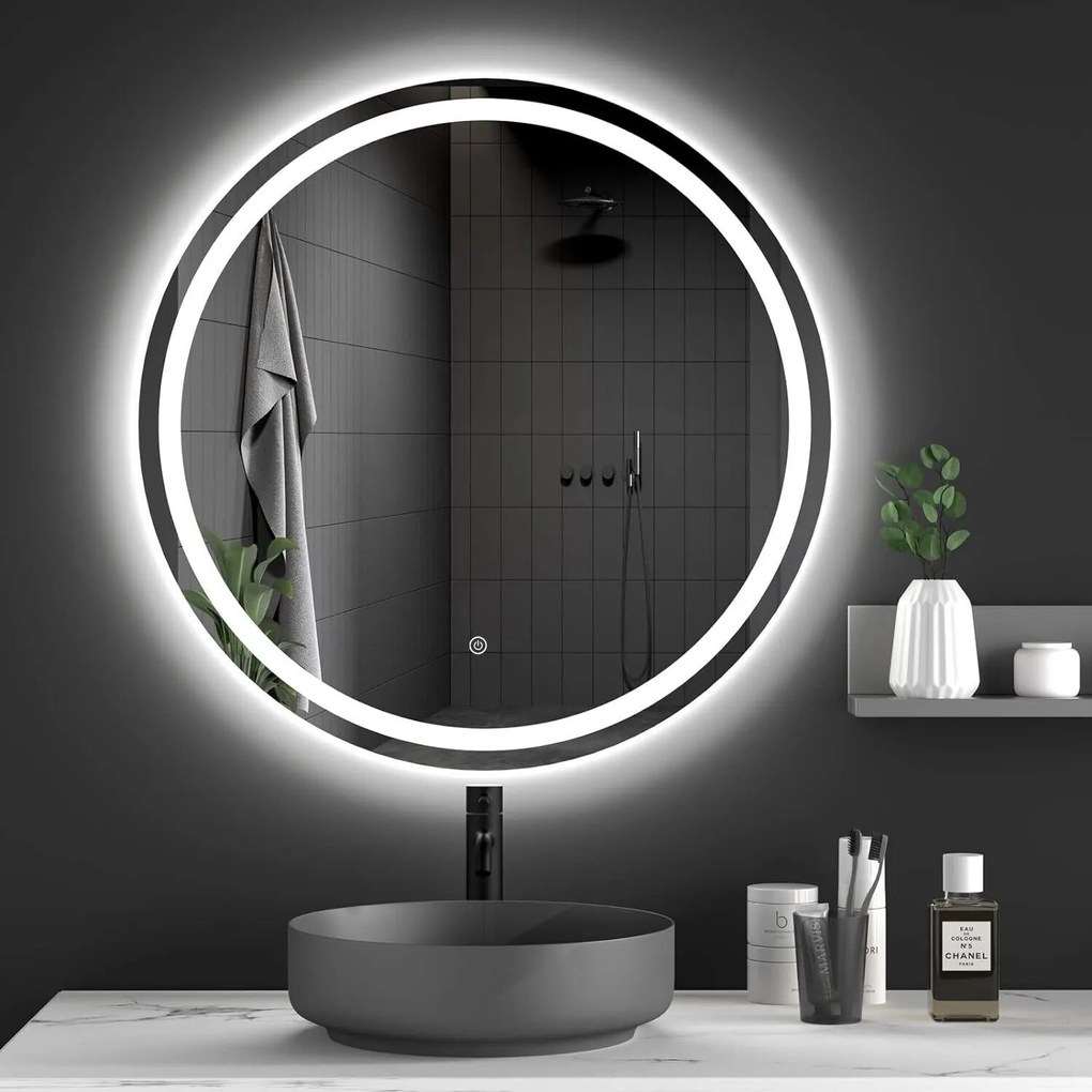 Okrúhle dotykové zrkadlo s LED osvetlením SCIENCE 80 cm