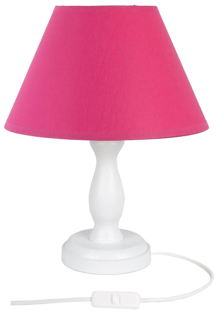 HELLUX Moderná stolná lampa STEFI 1 E14 biela / ružové tienidlo 4102122