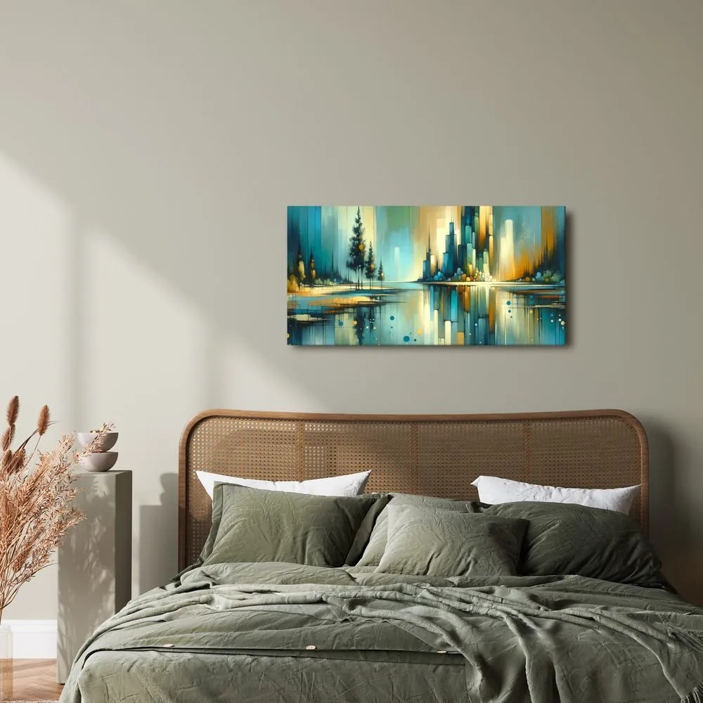Obraz moderné panoráma s jazerom