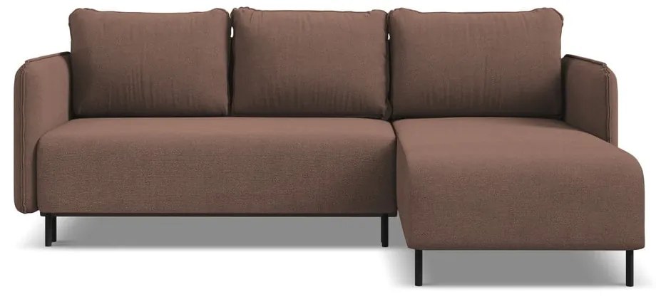 Ružová rozkladacia/s úložným priestorom rohová pohovka (pravý roh) Luana – Makamii