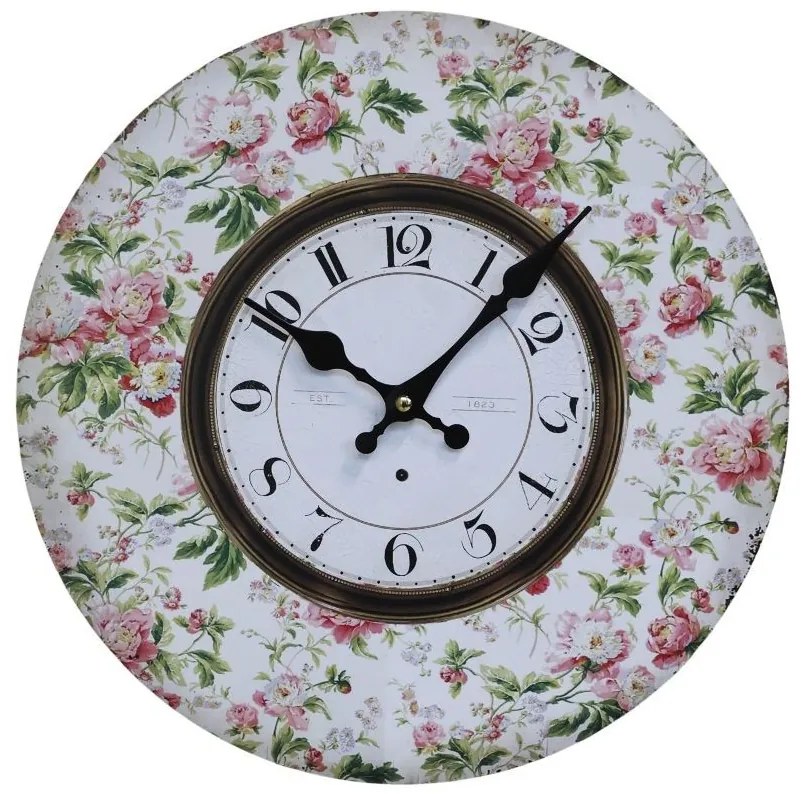 Nástenné hodiny s kvetinami Flowers de Provence – 34*3cm/ 1*AA