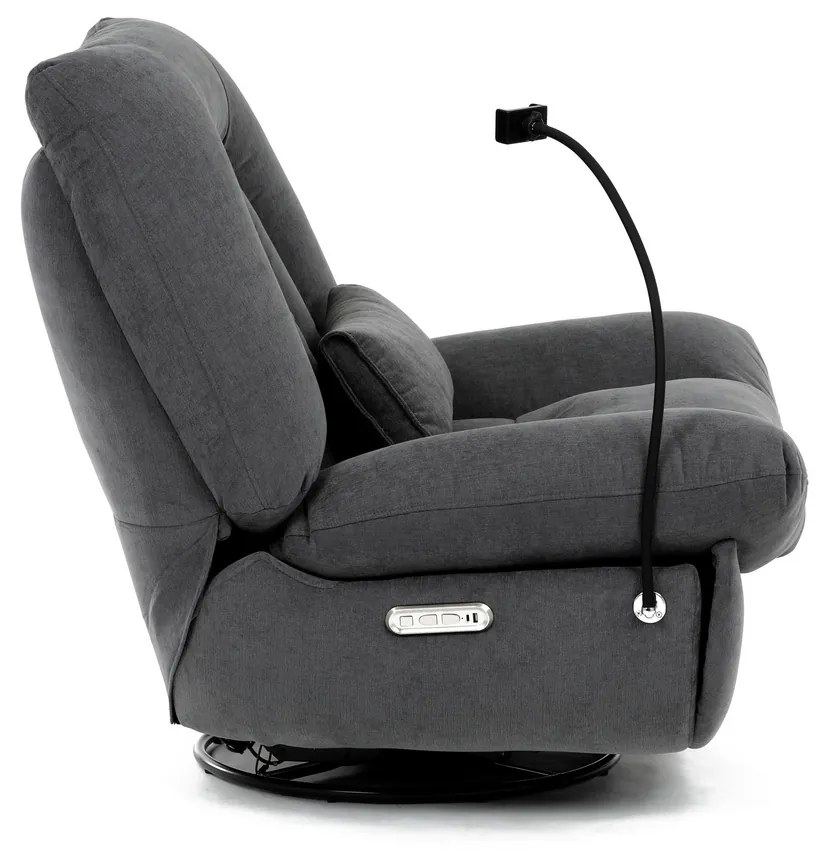 Elektrické polohovateľné kreslo s integrovanýmovládaním, sivé