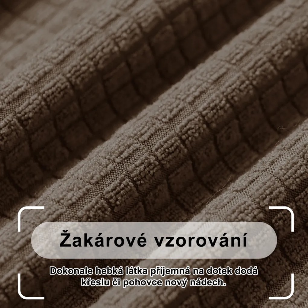 Elastický žakárový poťah na trojmiestnu pohovku BestBerg / svetlohnedá