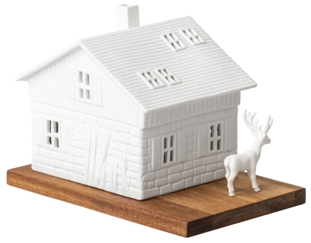 räder Porcelánový svietnik domček Ski Hut