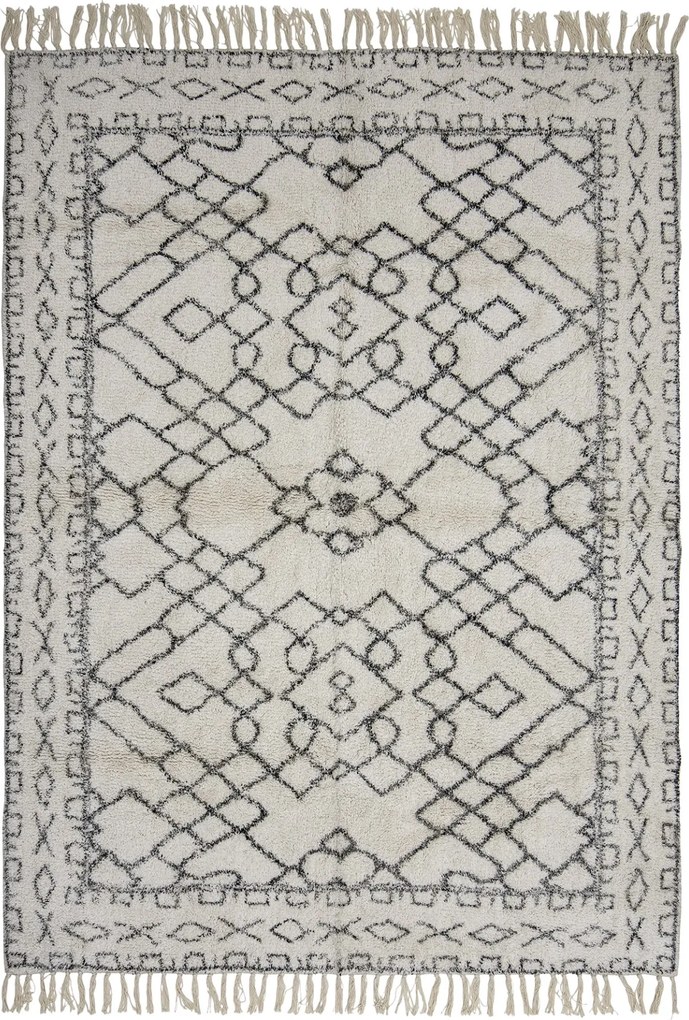 Bloomingville Bavlnený koberec Jaqueline White Cotton 140 × 200 cm