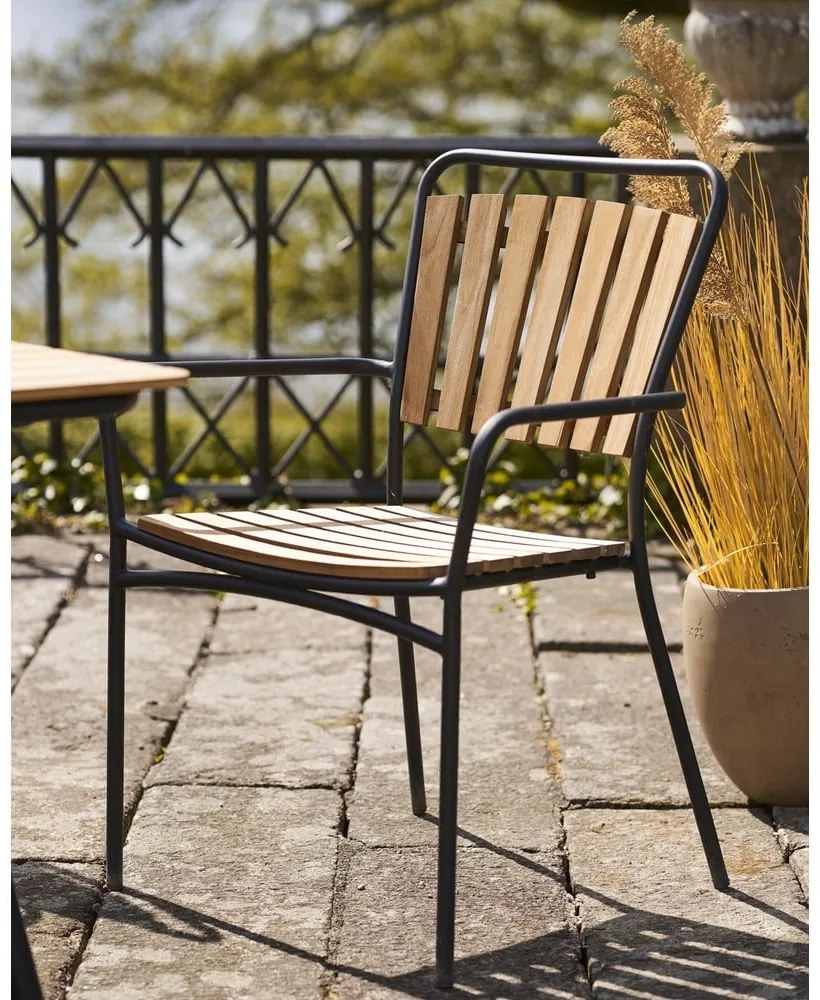 Drevené/kovové záhradné stoličky v súprave 2 ks v prírodnej farbe Cleveland – House Nordic