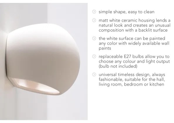 Nástenné svietidlo GLOBE 1xE27/60W/230V biela