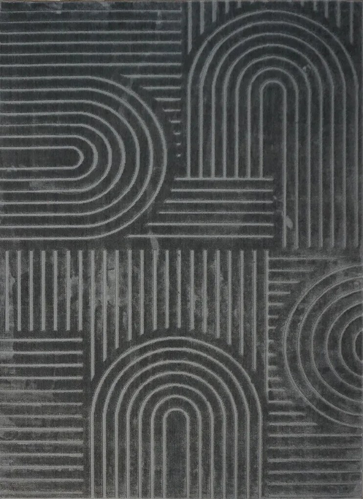 BE Koberec Kolekcia Zen Garden 2405  DARK GREY – sivý obdĺžnikový Rozmer: 60x100 cm