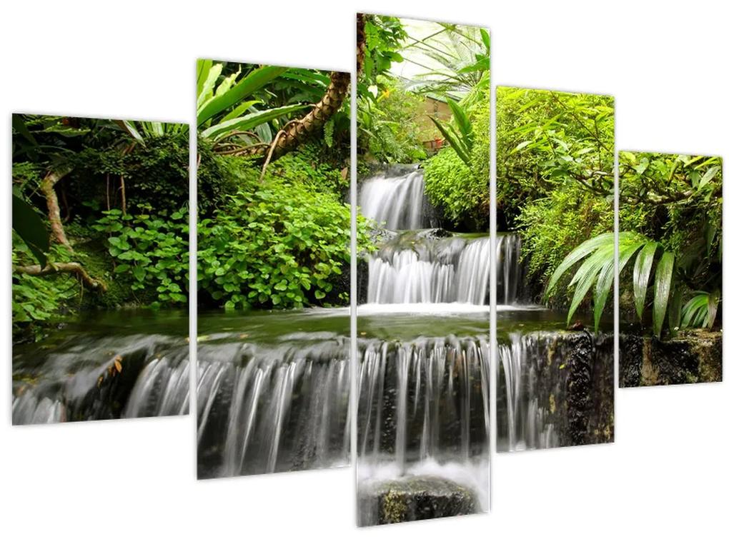 Obraz - Vodopád v dažďovom lese (150x105 cm)
