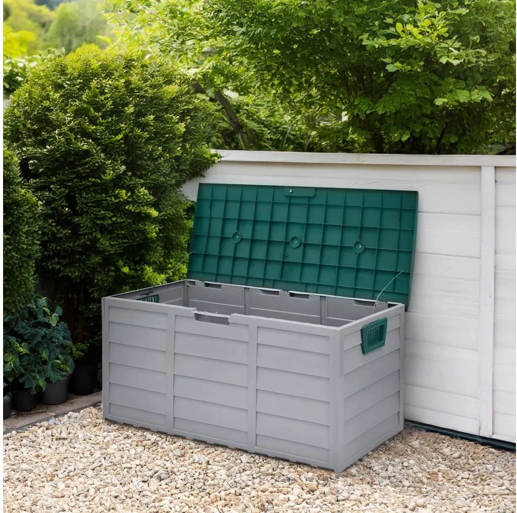 Záhradný úložný box Korta (sivá + zelená). Vlastná spoľahlivá doprava až k Vám domov. 1119444