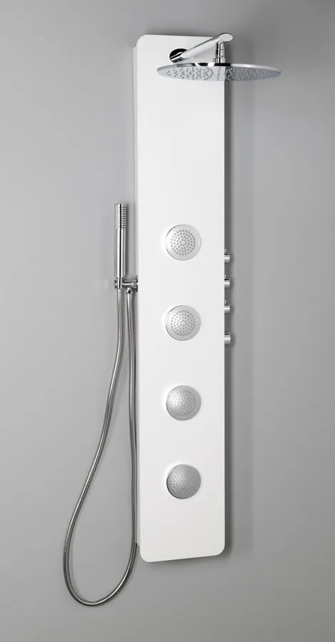 Polysan Polysan, SPIRIT ROUND sprchový panel s termostat. batériou 250x1550mm, nástenný, biela, 71151