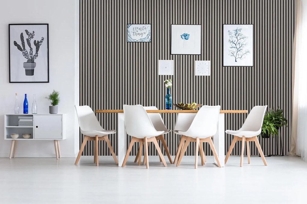 Drevený akustický panel, 2400 x 600 mm, B2BP009, dub grafitový