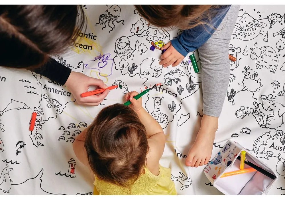 Vyfarbovací detský koberec Butter Kings Colouring World, ø 130 cm