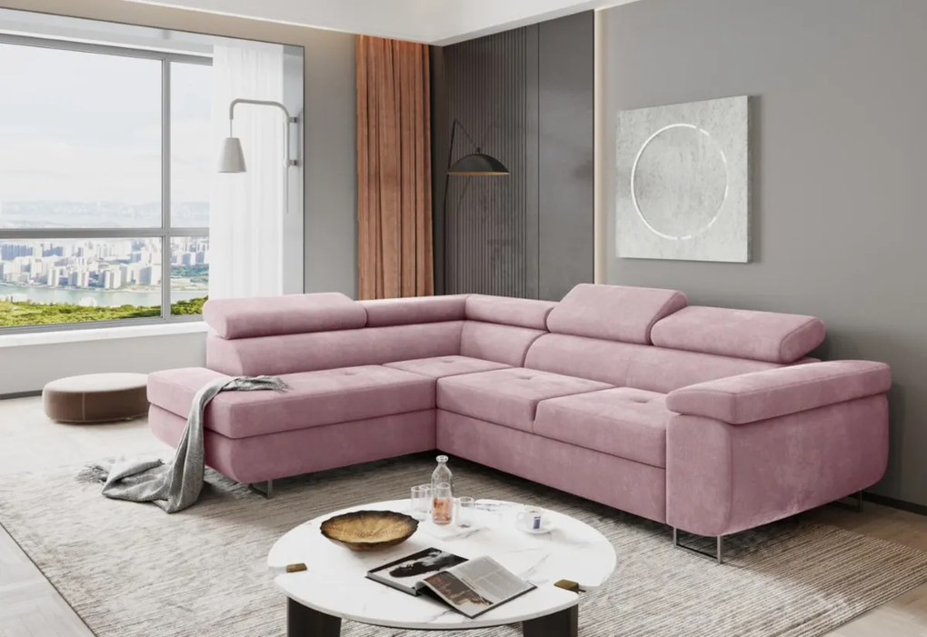 Rohová rozkladacia sedačka ASTON, 275x90x202, paros 05, pravá