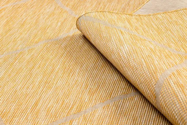 Koberec šnúrkový SIZAL PATIO ploské tkanie 3075 romby žltý / béžový