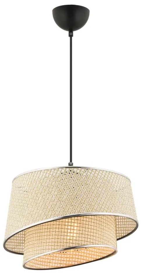 Závesné svietidlo na lanku BARETTE 1xE27/60W/230V krémová/lesklý chróm