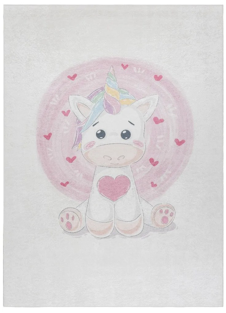 Detský kusový koberec Bambino 1128 Unicorn, 80x150, ružová, detská izba, Dywany Łuszczów