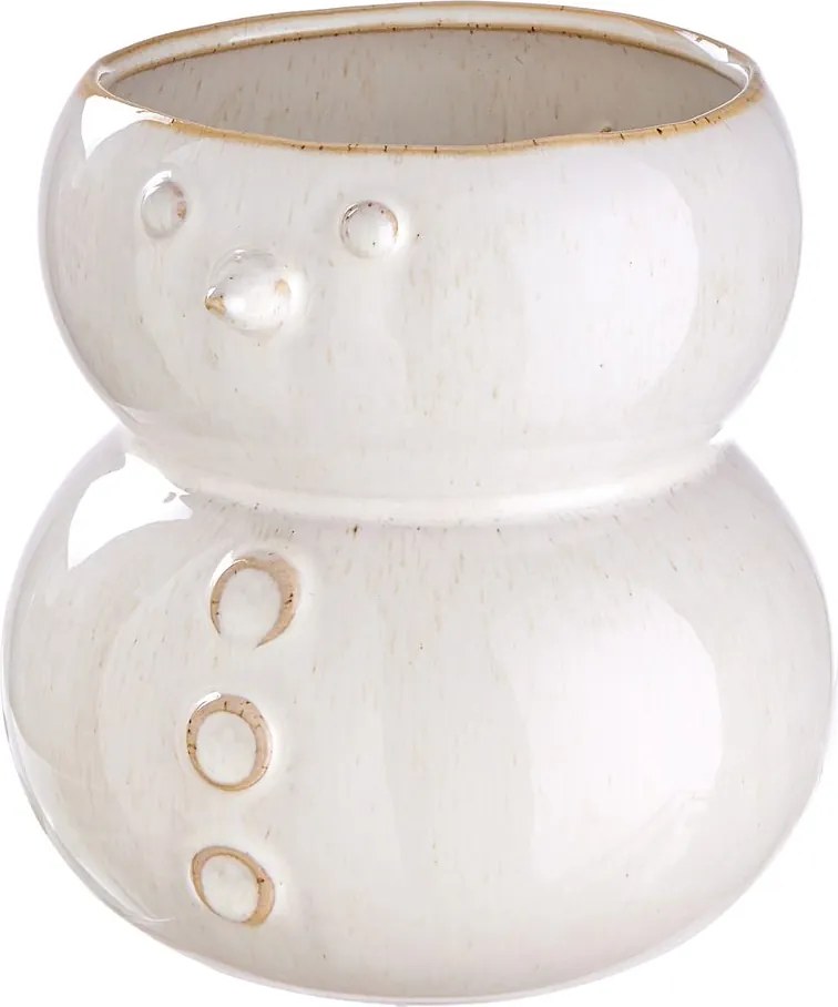 SNOWMAN Váza 16 cm - biela