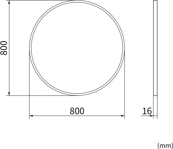 Erga Round, okrúhle zrkadlo 80cm, zlatý rám, ERG-V01-ROUND-8080-GD