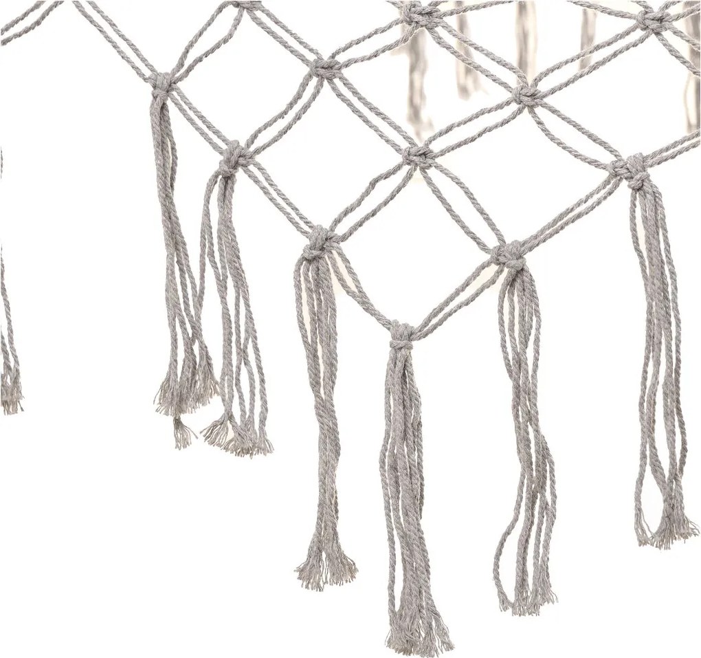 Záhradná hojdacia sieť KIK boho s dreveným rámom, 200 cm, sivá