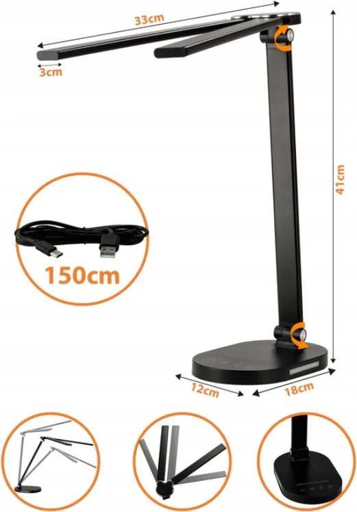 BERGE LED dvojitá stolná lampa 8W - BRUSEL