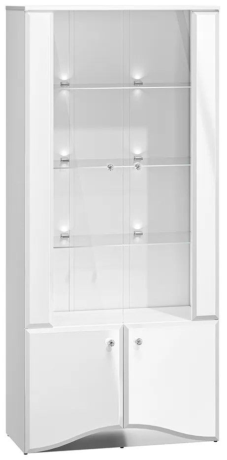 VITRÍNA CRISTINE BIELY LESK + ZRKADLO 87 cm