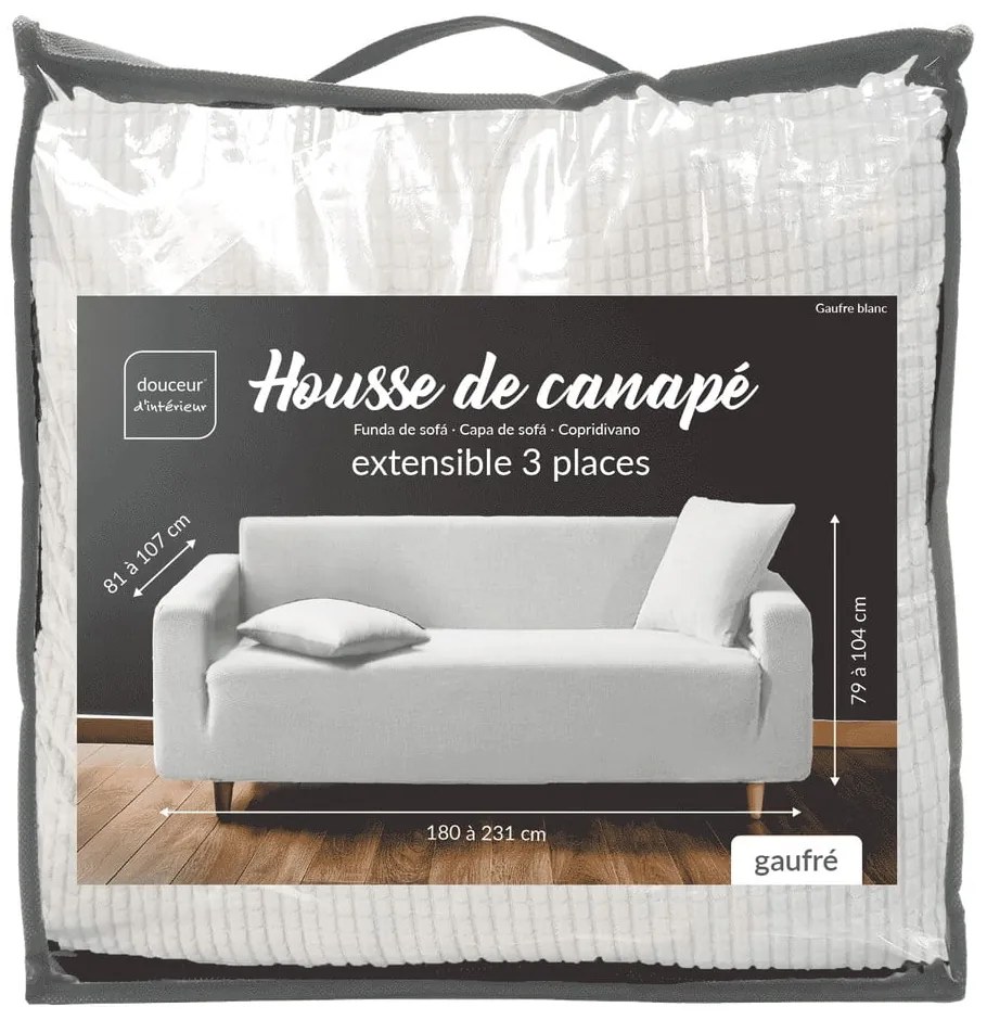 Krémový 3-miestny napínací poťah na pohovku Sacha – douceur d'intérieur