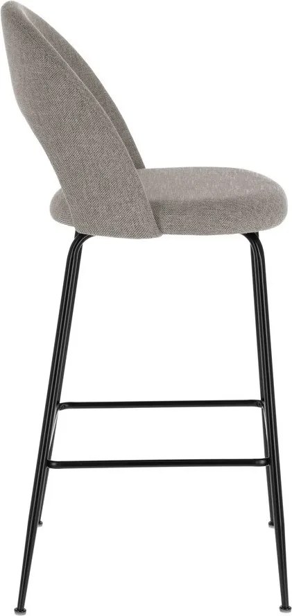 Sivé čalúnené barové stoličky v súprave 4 ks (výška sedadla 63 cm) Mahalia – Kave Home
