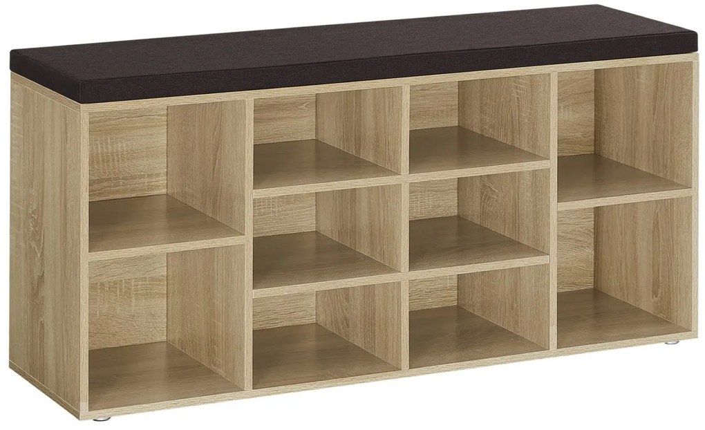 Botník s lavičkou a hnedým sedákom WESO SONOMA 104x30x48 cm