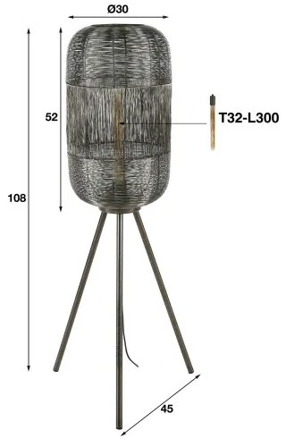 Stojaca lampa 83-98 Tripod Web - Komfort-nábytok