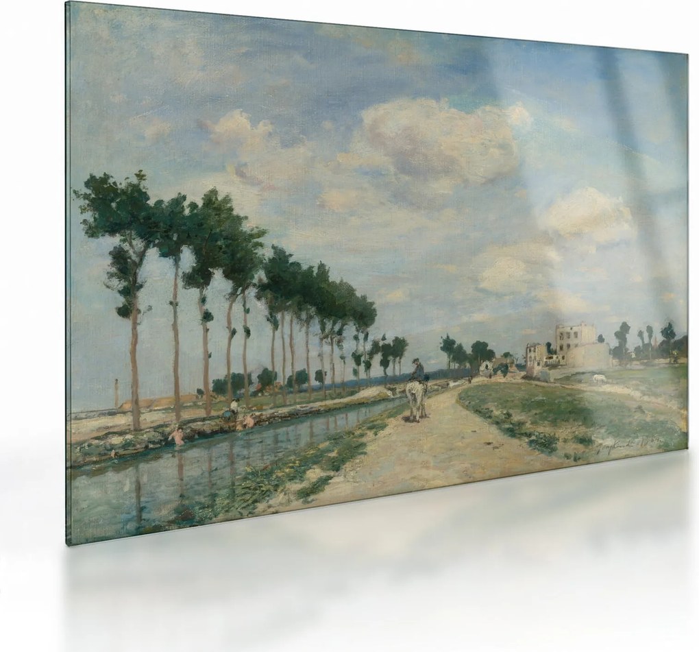Sklenený obraz - Johan Barthold Jongkind, The Towpath, reprodukcia (70x50 cm)