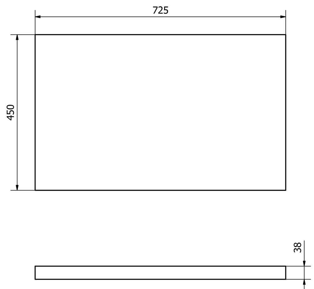 Aqualine Sapho, VEGA pracovná doska 72,5x45cm, dub platin, VG775