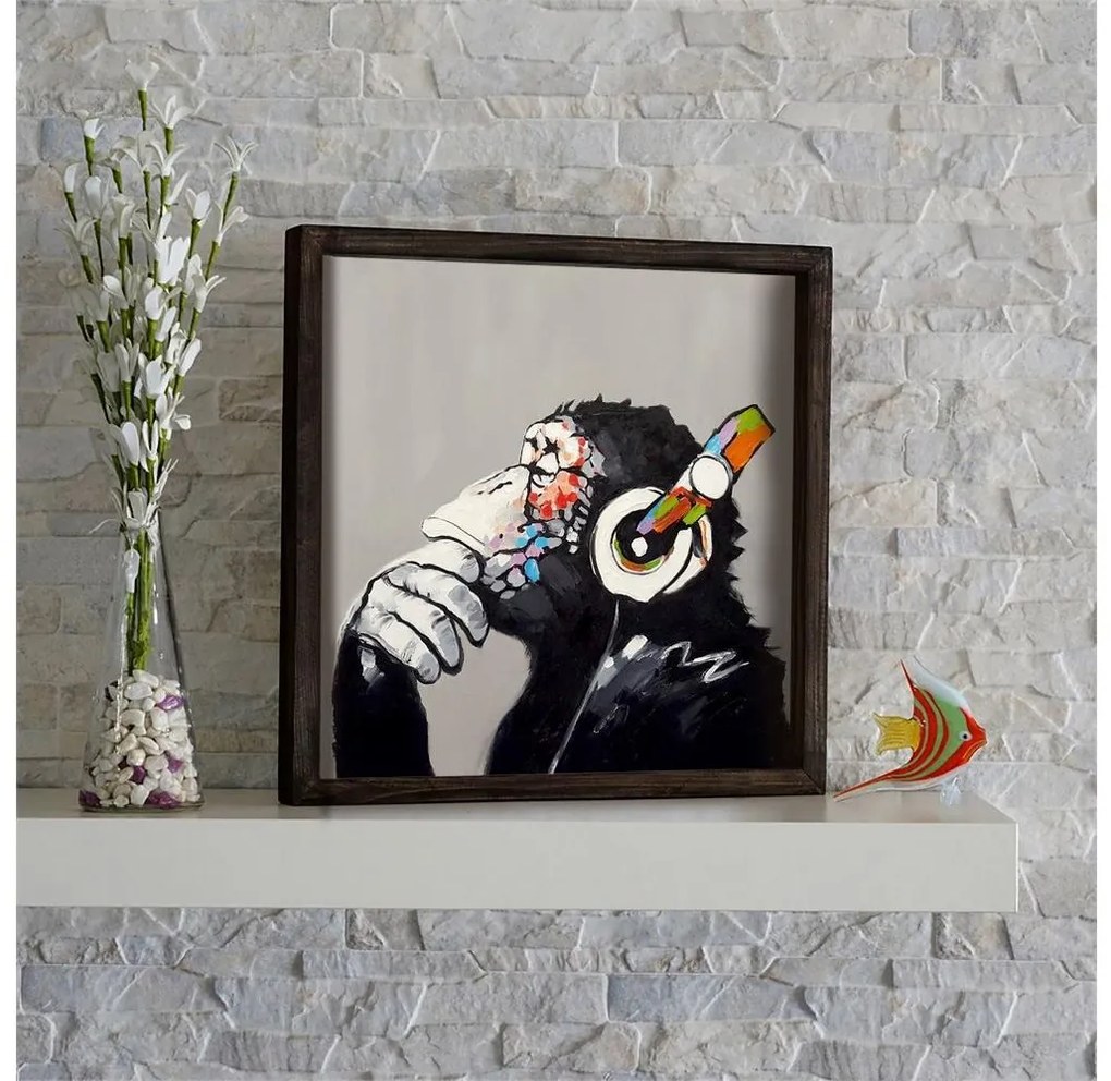 Nástenný obraz 33x33 cm čierna/pestrofarebná