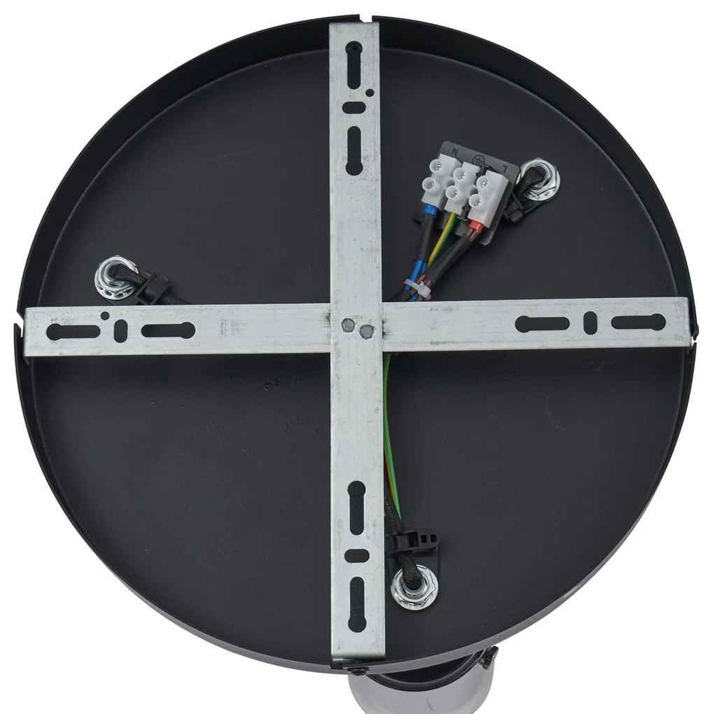 Stropný reflektor Gunmetal okrúhly s 3 svetlami otočný a nastaviteľný - Drain