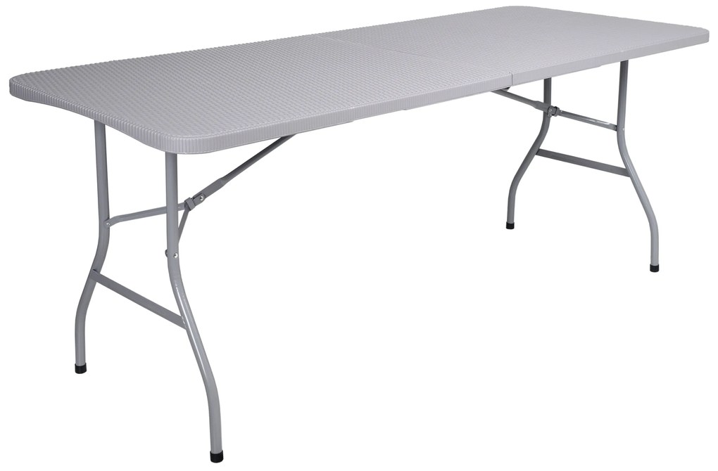 ShopJK SKLADACÍ STÔL 180 CM RATTAN ŠEDÝ