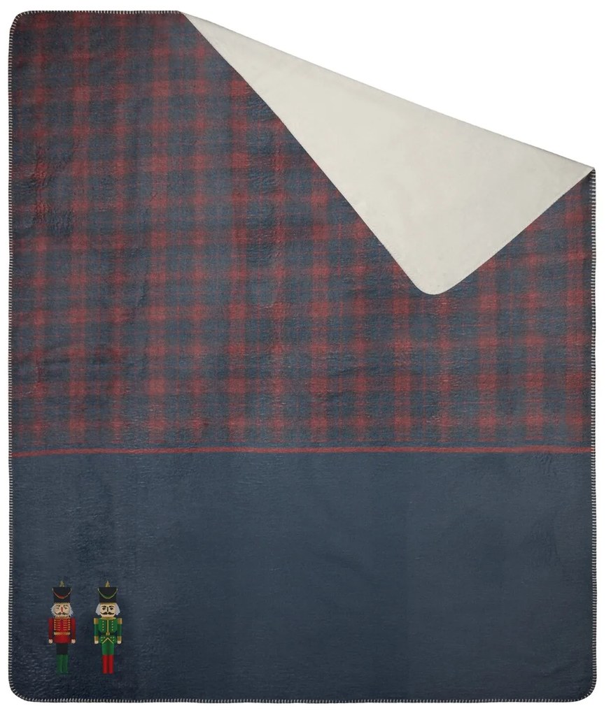 VIANOČNÁ BAVLNENÁ DEKA PETER 200X220 CM VZOROVANÁ